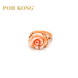 POH KONG 750/18K Rose Gold Coral Rose Ring