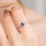 750/18k White Gold Azure Blue Sapphire with Diamond Ring