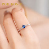 POH KONG 750/18k White Gold Azure Blue Sapphire with Diamond Ring