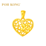 POH KONG 916/22K Yellow Gold Anggun Love and Flower Pendant (L)