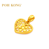 POH KONG 916/22K Yellow Gold Anggun Love and Flower Pendant (L)