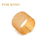 POH KONG 916/22K Yellow Gold Daisy Lace Bangle
