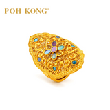 POH KONG 999/24K Yellow Gold Auspicious With Mother Of Pearl Ring