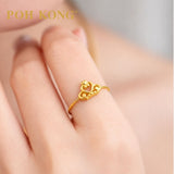 POH KONG 916/22K Yellow Gold Crown Minimalist Mini Ring
