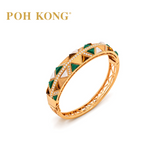 POH KONG 750/18K Rose Gold Pyramid Gemstone Bangle