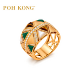POH KONG 750/18K Rose Gold Pyramid Ring with Gemstones
