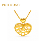 POH KONG 916/22K Yellow Gold Happy Love Heart Shape Gold Pendant