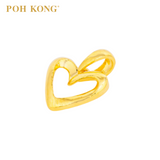 POH KONG 916/22K Yellow Gold Hollow Contour Heart Pendant