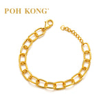 POH KONG 916/22K Yellow Gold Classic Paperclip Design Bracelet