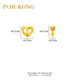 POH KONG 916/22K Yellow Gold Cupid's Heart & Arrow Earrings