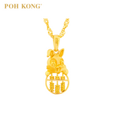 POH KONG 916/22K Yellow Gold Auspicious Wealth-Creation Abacus Bunny