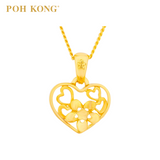 POH KONG 916/22K Gold Anggun Love and Flower Pendant (S)