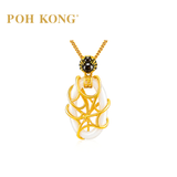 POH KONG 916/22K Gold Tranz Spider With White Agate Pendant