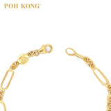 POH KONG 916/22K Yellow Gold Happy Love Endless Happiness with FU Pendant Bracelet