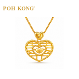 POH KONG 916/22K Yellow Gold Happy Love Heart Shape Gold Pendant