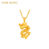 POH KONG 916/22K Yellow Gold Auspicious Dragon's Prosperous Ascendancy Pendant