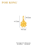 Poh Kong 916/22K Gold Carved Lucky Clover Pendant