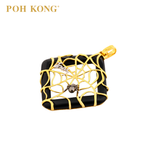 POH KONG 916/22K Yellow Gold Tranz Nature Spider With Agate Pendant