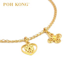 POH KONG Happy Love 916/22K Yellow Gold Heart of Eternity Bracelet