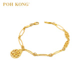 POH KONG 916/22K Yellow Gold Happy Love Ruyi Round Shape Bracelet
