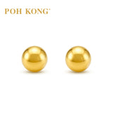 POH KONG 916/22K Yellow Gold Classic Round Shape Earrings