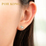 POH KONG 916/22K Yellow Gold Enamel Rocking Unicorn Stud Earrings