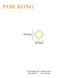 POH KONG 916/22K Yellow Gold Square Shape Earstuds