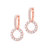 750/18k Rose Gold Diamond Classic Earrings