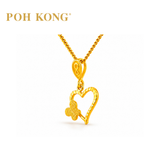 POH KONG 916/22K Gold Butterfly Love Pendant