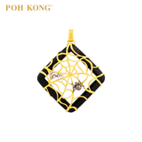 POH KONG 916/22K Yellow Gold Tranz Nature Spider With Agate Pendant