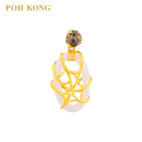 POH KONG 916/22K Gold Tranz Spider With White Agate Pendant