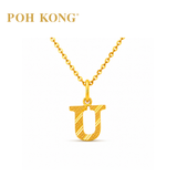 POH KONG 916/22K Yellow Gold Exquisite Alphabet Pendant U