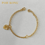 POH KONG 916/22K Yellow Gold Happy Love Rose Bracelets