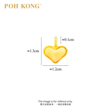 POH KONG 916/22K Yellow Gold Beaded Side Heart Pendant