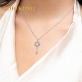 POH KONG 750/18K White Gold Diamond Key Pendant