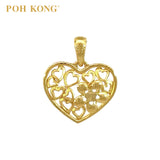 POH KONG 916/22K Gold Anggun Love and Flower Pendant (L)