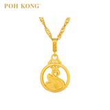 POH KONG 916/22K Gold Happy Love Elegant Swan Charm Pendant
