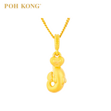 POH KONG 916/22K Yellow Gold Dolphin With Heart Shape Pendant