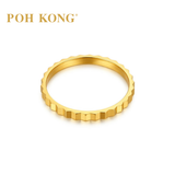 POH KONG 916/22K Yellow Gold Ridged Band Wedder Ring