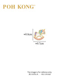 POH KONG 916/22K Yellow Gold Enamel Rocking Unicorn Stud Earrings
