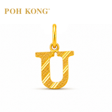 POH KONG 916/22K Yellow Gold Exquisite Alphabet Pendant U