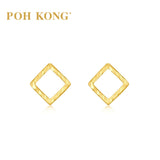 POH KONG 916/22K Yellow Gold Square Shape Earstuds