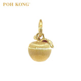 POH KONG 916/22K Yellow Gold  Striped Apple Pendant