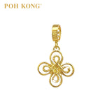 POH KONG 916/22K Yellow Gold Happy Love Ruyi Charm Pendant •?ö2015•?ä