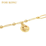 POH KONG 916/22K Yellow Gold Happy Love Round Shape With Love Bracelet