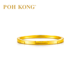POH KONG 916/22K Yellow Gold Rectangle Etched Ring