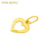 POH KONG 916/22K Yellow Gold Carved Heart Pendant