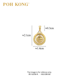 POH KONG 916/22K Yellow Gold Auspicious  Fortune "MAN" Pendant