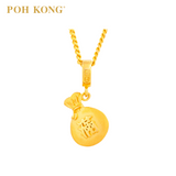 POH KONG 916/22K Yellow Gold Happy Love Treasure Bag Charm Pendant (2015)