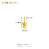 POH KONG 916/22K Gold Double Heart Pattern Birdcage Pendant